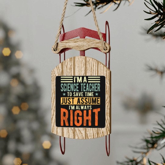 Science Teacher Sled Ornaments
