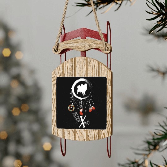 dog dreamcatcher Christmas Chihuahua Sled Ornaments