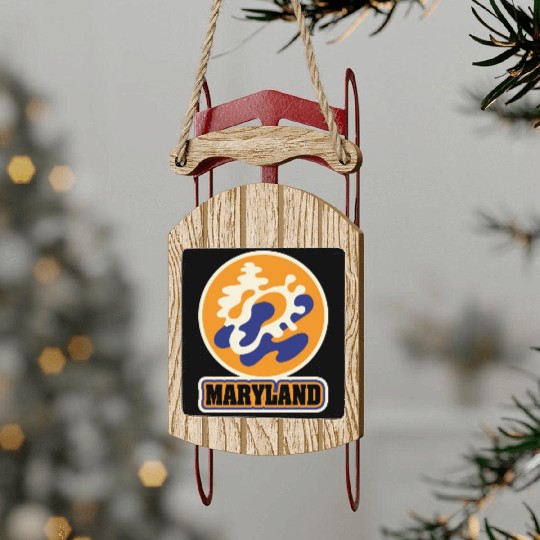 US States MARYLAND Sled Ornaments