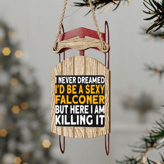 Falconer I never dreamed I'd be Falconry Sled Ornaments