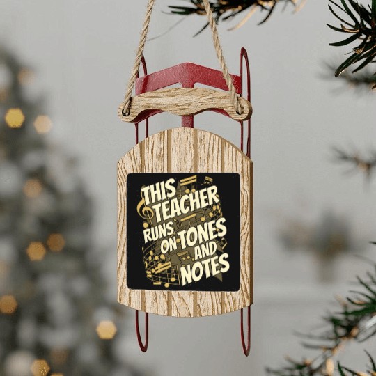 Music Teacher Sled Ornaments