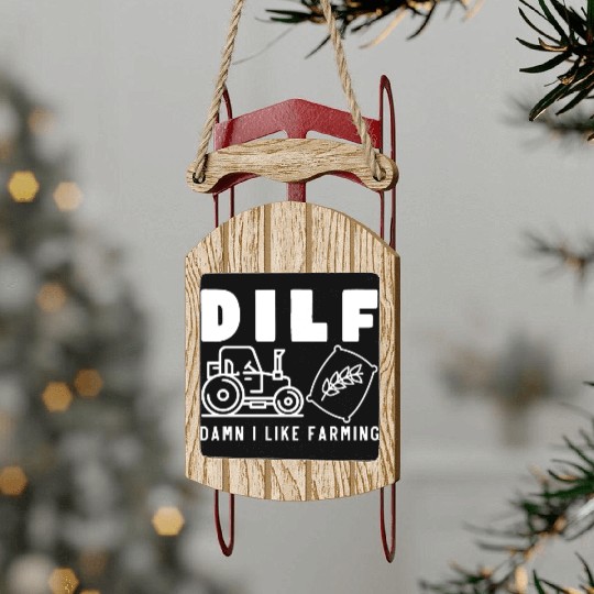 Agriculture Humor Men Farming Joke Sled Ornaments