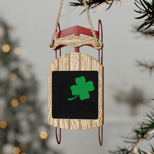 I Love Beer St Patricks Day Sled Ornaments