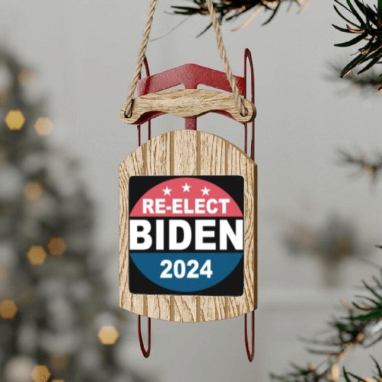 Re-Elect Joe Biden 2024 Democrats Sled Ornaments