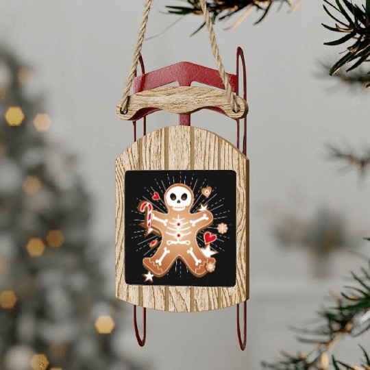 Gingerbread man Sugar Skull decor for Christmas Sled Ornaments