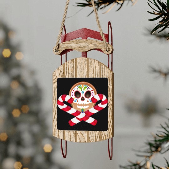 Gingerbread man Sugar Skull decor for Christmas Sled Ornaments