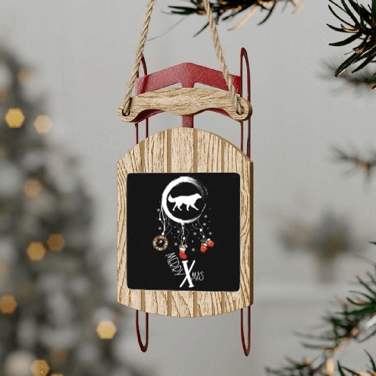 dog dreamcatcher Christmas Golden Retriever Sled Ornaments