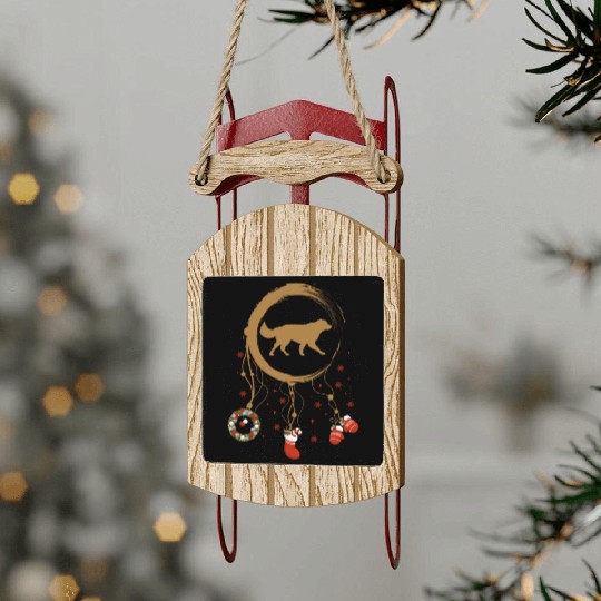 dog dreamcatcher Christmas Golden Retriever Sled Ornaments
