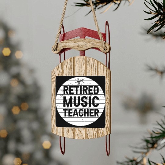 Music Teacher Sled Ornaments