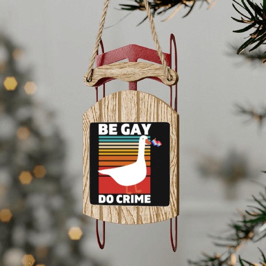 BGD crime. LGBTQ Pride. Sled Ornaments