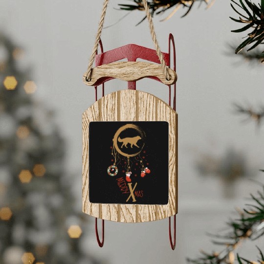 dog dreamcatcher Christmas Golden Retriever Sled Ornaments