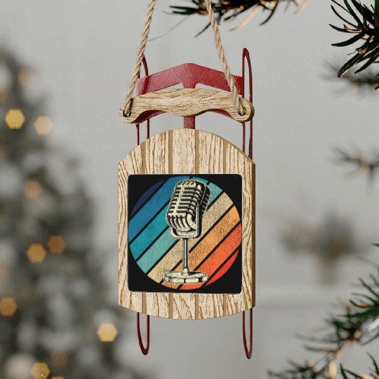 Karaoke Singer Microphone Vocalist Sled Ornaments