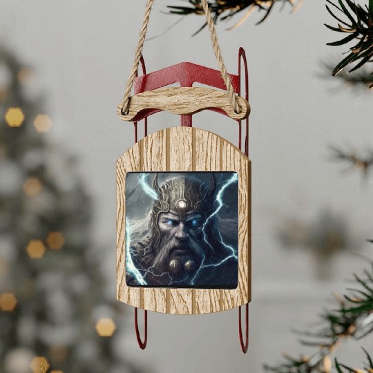 Portrait of Thor Sled Ornaments
