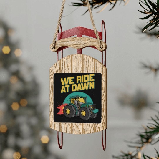 We Ride At Dawn Dad Lawn Mower Make Laugh Day Yard Sled Ornaments