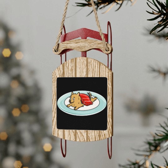 Yorkshire Terrier Nigiri Sushi Sled Ornaments