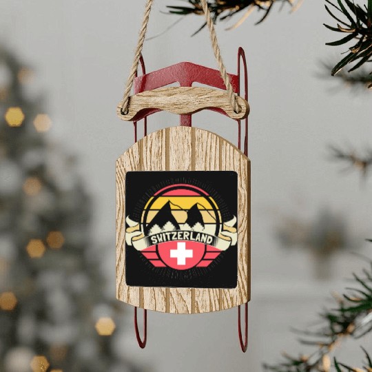 Switzerland Matterhorn Origin Gift Idea Sled Ornaments