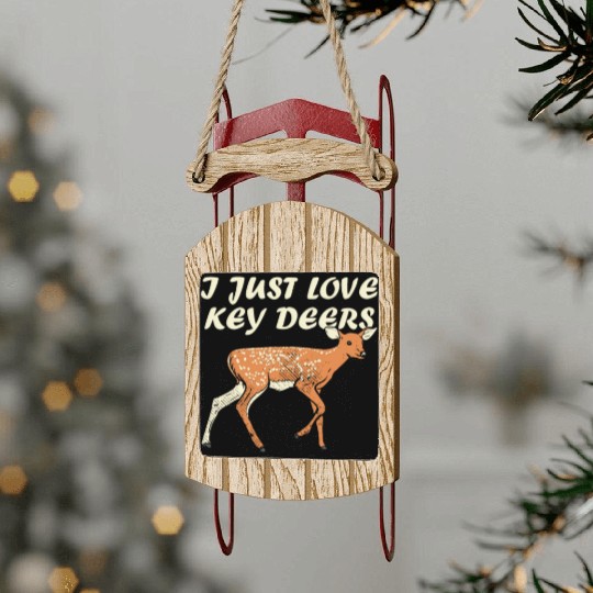 I Just Love Key Deers Fawn Deer Lover Florida Keys Sled Ornaments