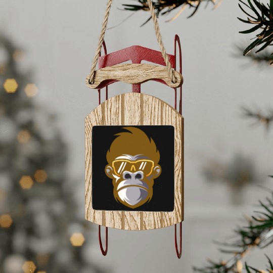 monkey face Sled Ornaments