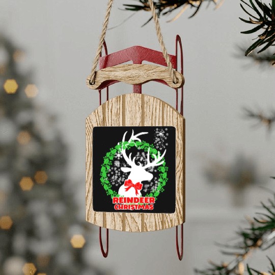 Reindeer Christmas Sled Ornaments