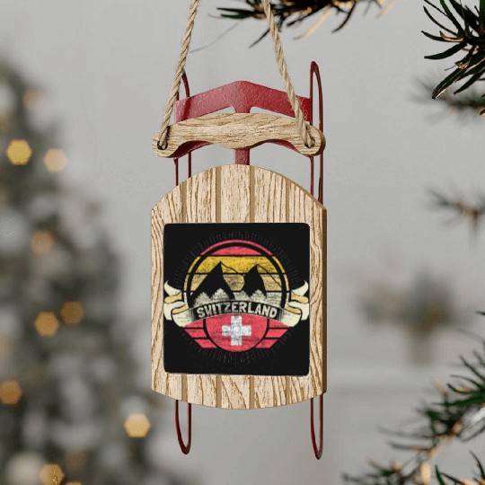 Switzerland Neutrality Gift Idea Sled Ornaments