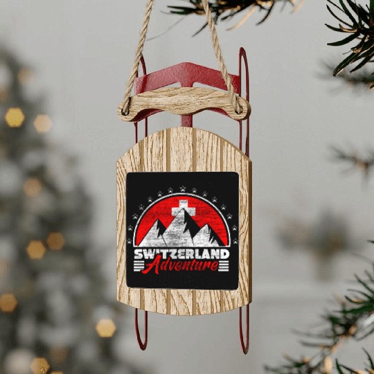 Switzerland Neutrality Home Gift Sled Ornaments