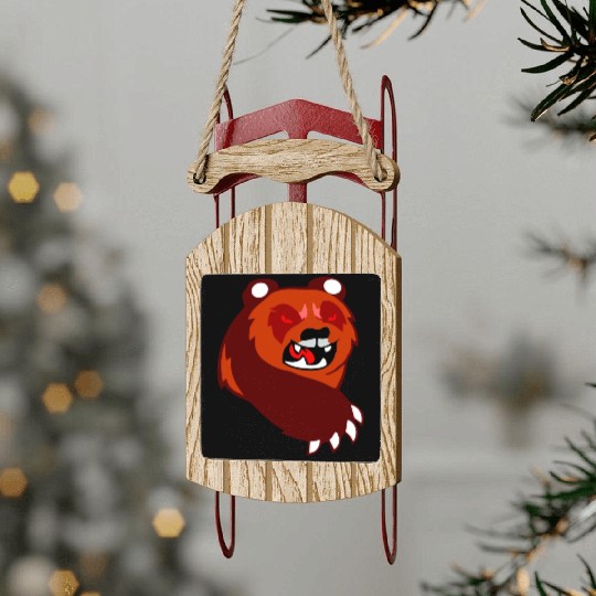 angry panda Sled Ornaments