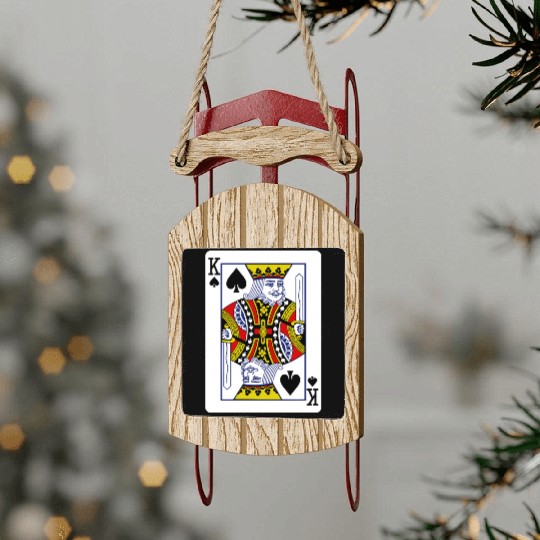 King Of Spades Playing Card Sled Ornaments