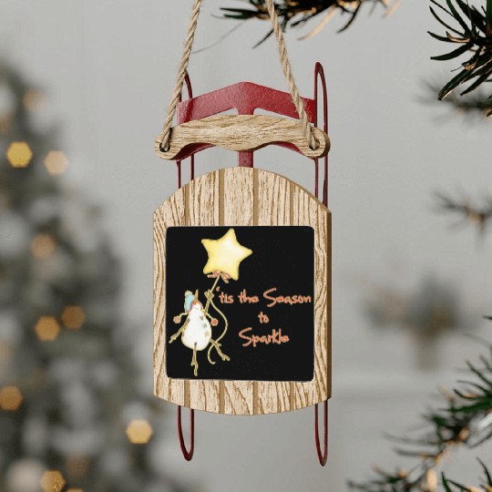 'tis the season to sparkle Sled Ornaments