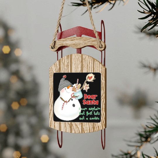 Dear Santa I can explain Sled Ornaments