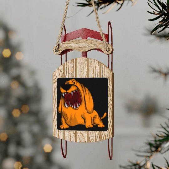 Scary Big Mouth Dog Owners Pet Lover Gift Ideas Sled Ornaments