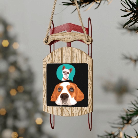 Beagle Chihuahua Cute Dog Owners Pet Lover Gifts Sled Ornaments