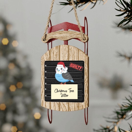 budgie christmas funny prison Sled Ornaments