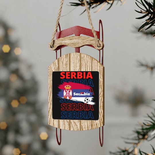 World Serbia Soccer Vintage Sled Ornaments