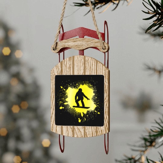 snowboarding Sled Ornaments