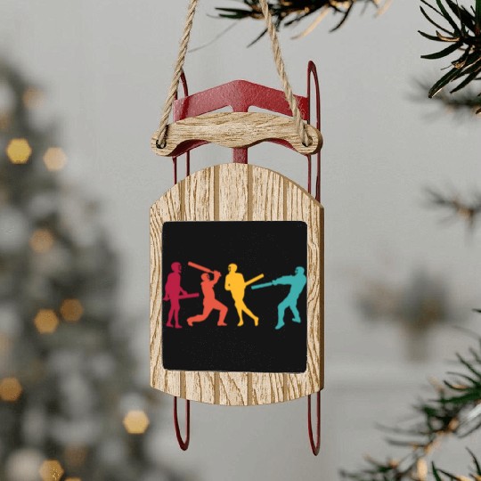 Cricket Retro Vintage Sled Ornaments