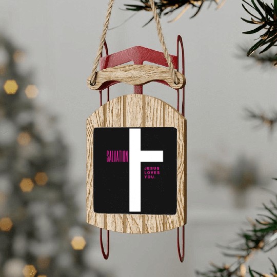 LOVE YOU JESUS Sled Ornaments