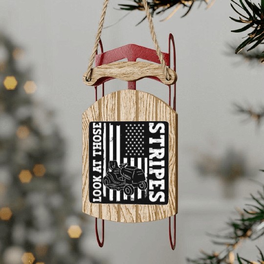Look At Those Stripes - Lawn Mowing Funny Dad Lawn Sled Ornaments