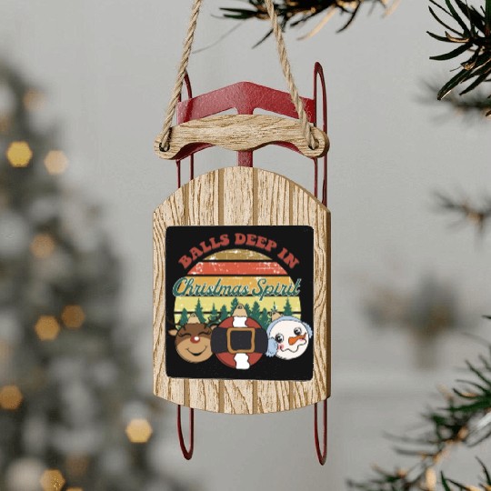 christmas spirit sublimation Sled Ornaments