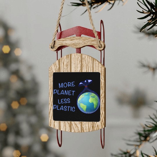 More Planet Less Plastic Eco Friendly Sled Ornaments