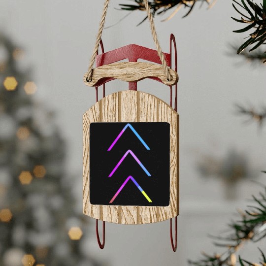 Down Syndrome Awareness 3 Arrow Support Sled Ornaments