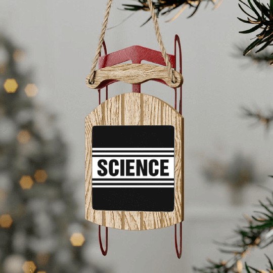 Science Stripe Nerd Geek Teacher Student Gifts Sled Ornaments