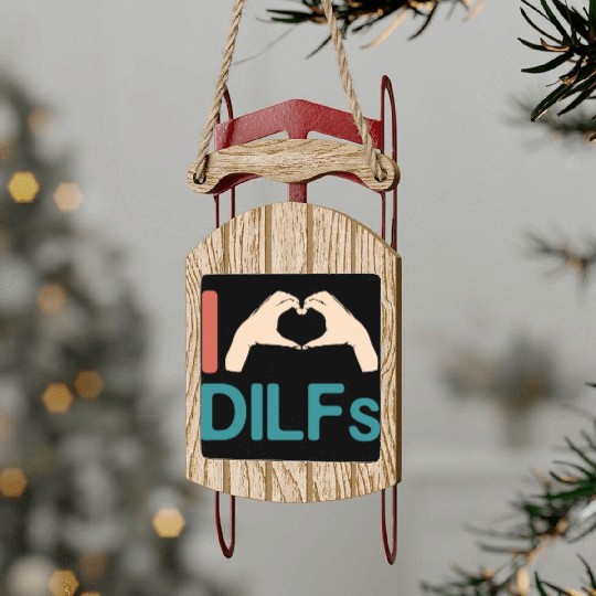 I Love Dilfs Vintage Funny Gift for Incredibly Sled Ornaments