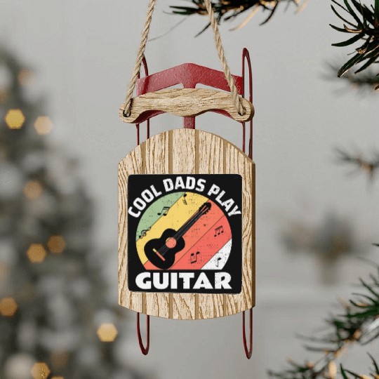 Acoustic Guitar Player Guitarist Dad Fathers day Sled Ornaments