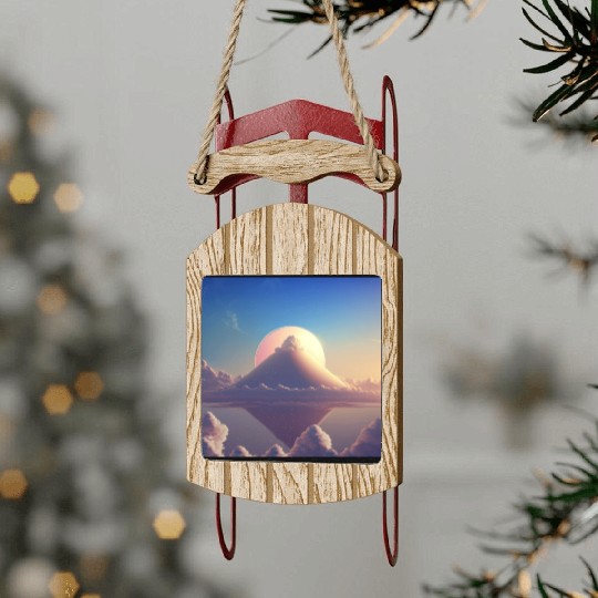 Mashup Cotton Candy Planet & The Lonely Mountain Sled Ornaments