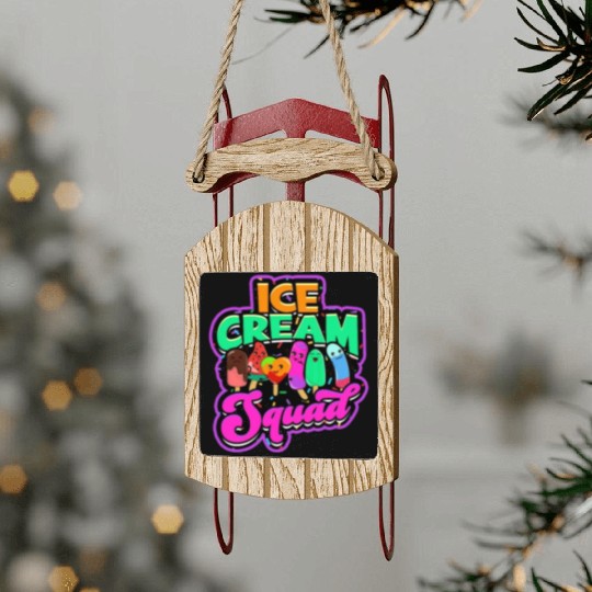 Ice Cream Squad - ice cream Sled Ornaments