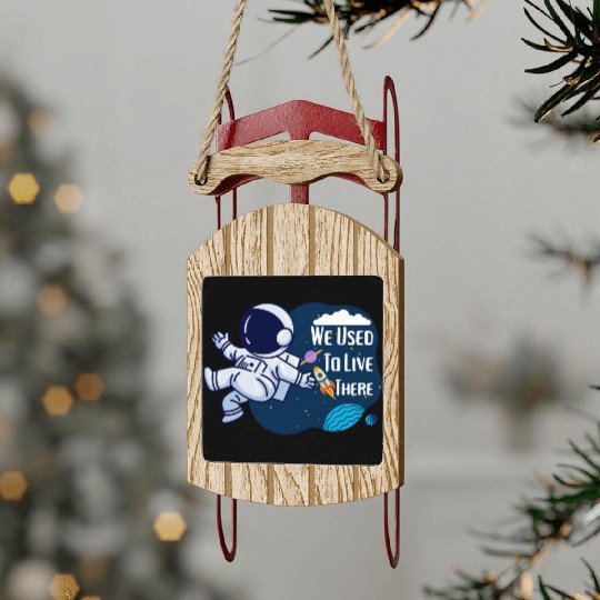 We Used To Live There Cool astronauts on Planets Sled Ornaments