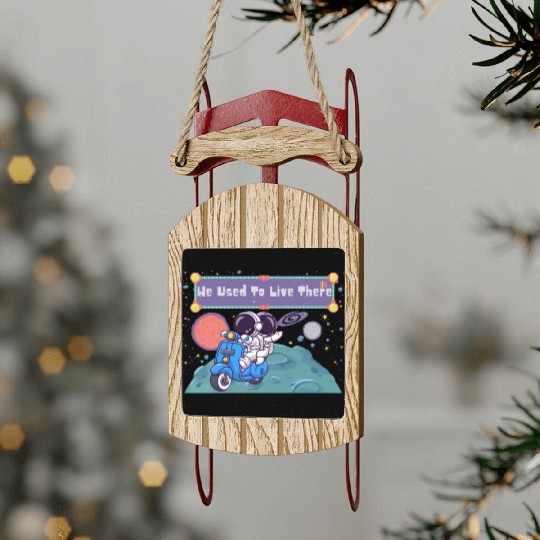 We Used To Live There Cool astronauts on Planets Sled Ornaments