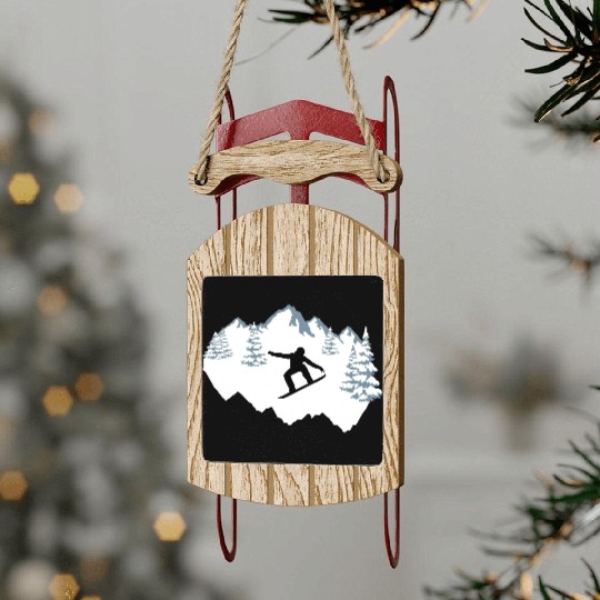 Snowboarding, snowboarder Sled Ornaments