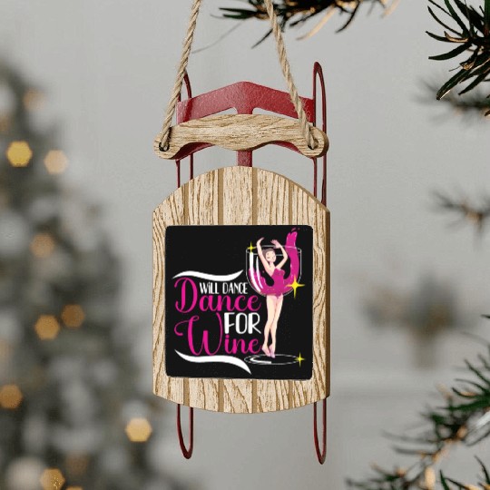 Ballet Ballerina Dance Dancer Dancing Ballet Gift Sled Ornaments
