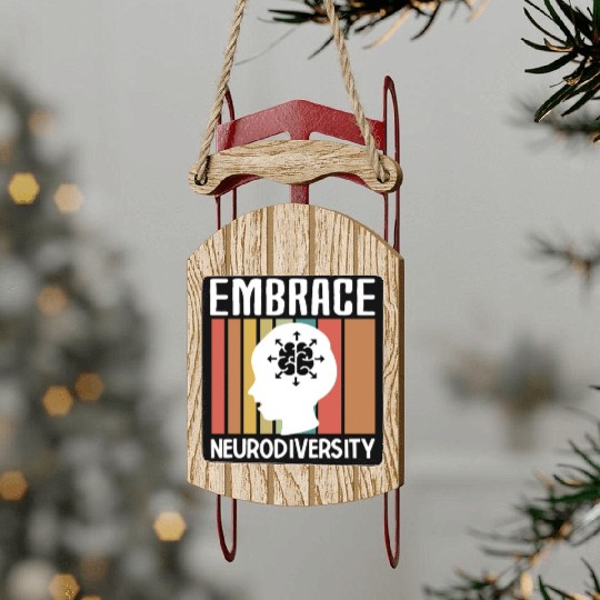 Neurodiversity Sled Ornaments Embrace ADHD Autism ASD
